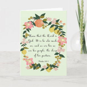 Christlich inspirierende Kunst - Psalm 100:3 Feiertagskarte
