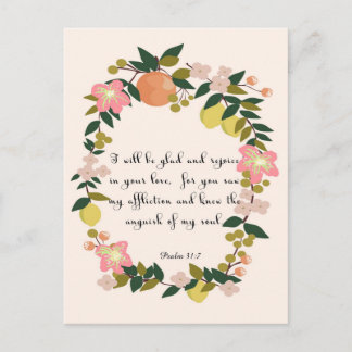 Christlich inspirierende Kunst - Psalm 31:7 Postkarte
