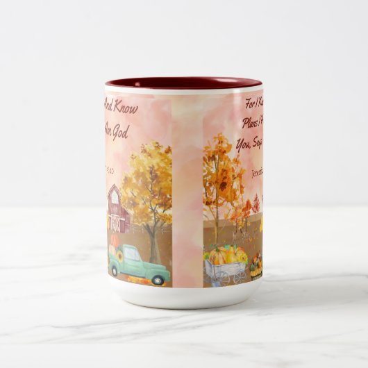 Christlich Inspiriert Herbstlandschaft Zweifarbige Tasse (Mittel)