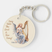 Christlich Inspiriert Himmlischer Angel Harp Circl Schlüsselanhänger (Rückseite)