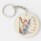 Christlich Inspiriert Himmlischer Angel Harp Circl Schlüsselanhänger (Vorderseite)
