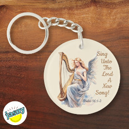Christlich Inspiriert Himmlischer Angel Harp Circl Schlüsselanhänger