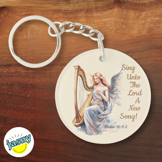 Christlich Inspiriert Himmlischer Angel Harp Circl Schlüsselanhänger