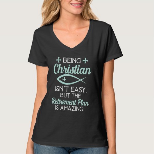 Christlich ist der Rentenplan Phantastisch religiö T-Shirt (Vorderseite)