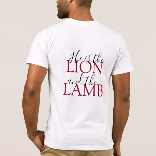Christlich ist er Löwe und das Lamm Weiß T-Shirt (Rückseite)