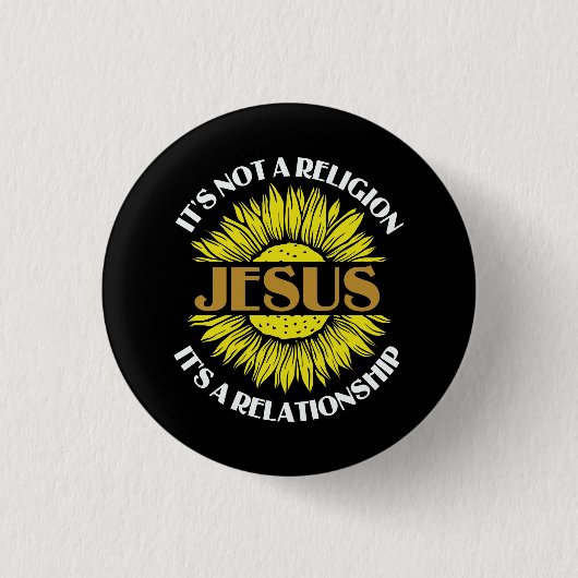 Christlich ist kein religiöser Jesus Sonnenblume Button (Vorderseite)