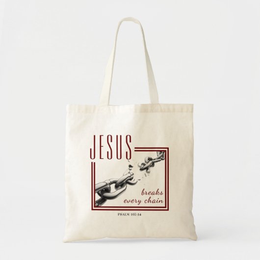 Christlich | Jede Kette durchbrechen | NAME JESUS Tragetasche (Vorne)