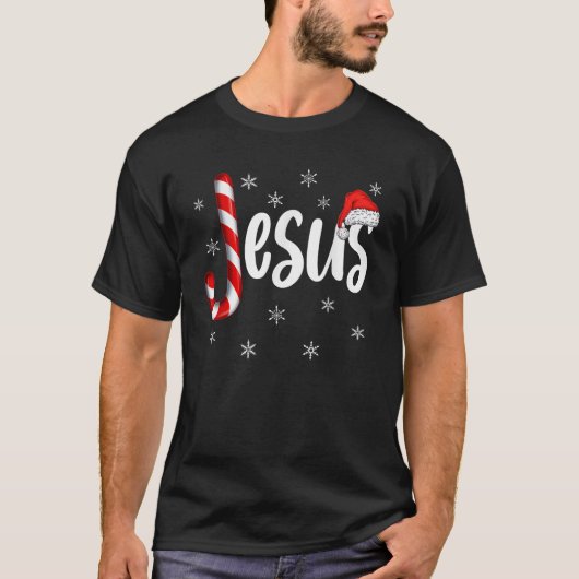 Christlich Jesus Candy Cane Xmas Faith Religious C T-Shirt (Vorderseite)