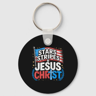Christlich Jesus Christus Stars Streifen 4. Juli U Schlüsselanhänger