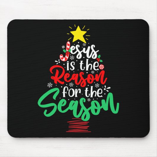 Christlich Jesus ist der Grund Weihnachtsbaum Mousepad (Vorne)