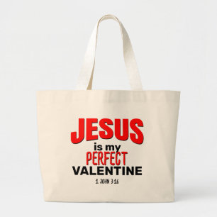 Christlich JESUS IST MEIN PERFEKTES VALENTINE Jumbo Stoffbeutel