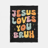 Christlich Jesus Lieben Sie Bruh Groovy Godsister Fleecedecke (Vorderseite)