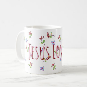 Christlich Jesus liebt mich feminines Florales Kaffeetasse