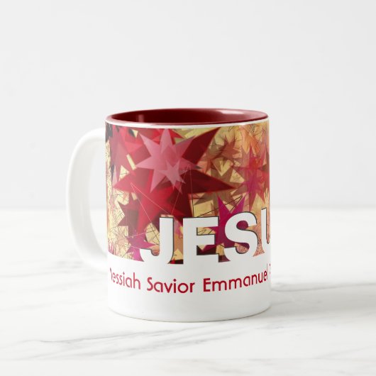 Christlich JESUS Messiah Savior Emmanuel Custom Zweifarbige Tasse (Vorderseite Links)