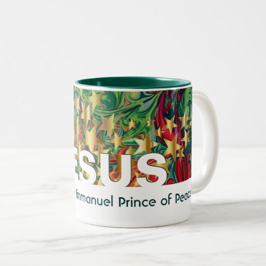 Christlich JESUS Savior Messiah Emmanuel Custom Zweifarbige Tasse (VorderseiteRechts)