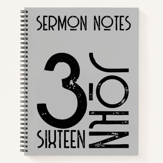 Christlich John 3:16 Minimale Typografie Sermon Notizblock (Vorderseite)