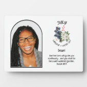 Christlich JULI Geburtsmonat Blume NAME FOTO Fotoplatte (Vorderseite)