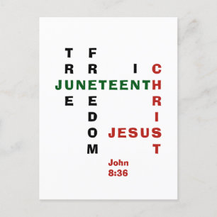 Christlich JUNETEENTH-Kreuzworträtsel Postkarte