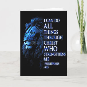 Christlich kann ich alle Dinge durch Christus Löwe Karte