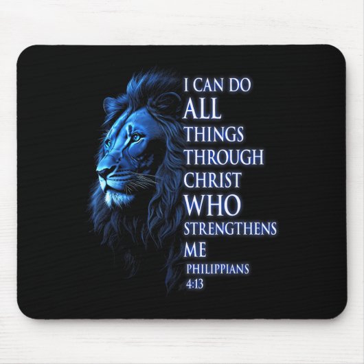 Christlich kann ich alle Dinge durch Christus Löwe Mousepad (Vorne)