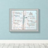 Christlich kann ich mir nur Türkiskreuz Aquamarin  Leinwanddruck (Insitu (Holzboden))