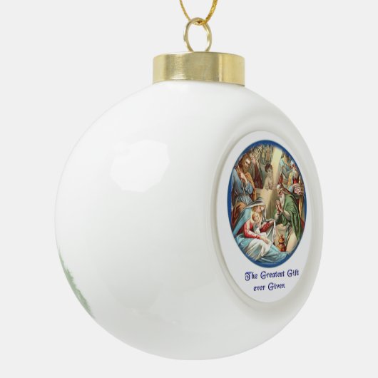 Christlich Keramik Kugel-Ornament (Links)