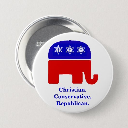 Christlich. Konservativ. Republikanisch Button (Vorne & Hinten)