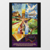 Christlich Lent Easter Tree of Life Fensteraufkleber (Blatt)
