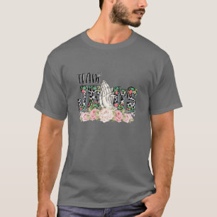 Christlich Leopard Cowhide Blume Team Jesus Prayi T-Shirt