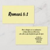 Christlich Life Verse Bible Scripting Römer 8:1 Telefonnummerkarte (Vorne/Hinten)