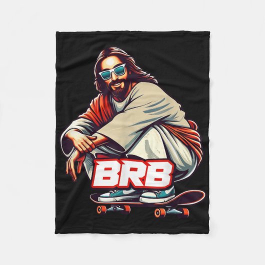 Christlich Lover Funny Sport Skateboard Meme Basic Fleecedecke (Vorderseite)