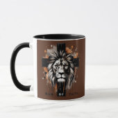 Christlich - Löwe mit Kreuz, Mann des Glaubens Tasse (Links)