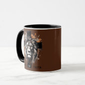 Christlich - Löwe mit Kreuz, Mann des Glaubens Tasse (Vorderseite Links)