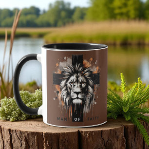 Christlich - Löwe mit Kreuz, Mann des Glaubens Tasse