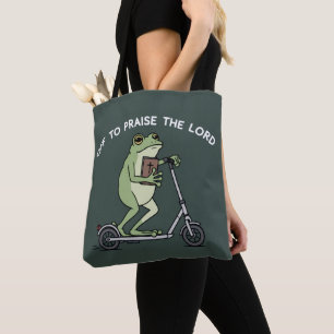 Christlich lustiger Frosch, um den Herrn Bibel zu  Tasche