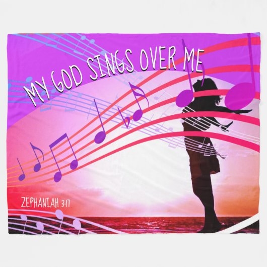 Christlich MEIN GOTT SIND ÜBER MIR Fleecedecke (Vorderseite (Horizontal))