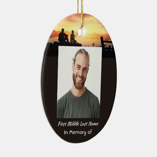 Christlich Memorial Father Son Fischen Fischer Keramik Ornament (Rechts)