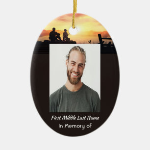 Christlich Memorial Father Son Fischen Fischer Keramik Ornament