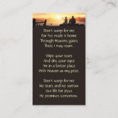 Christlich Memorial Father Son Fischen Fischer Visitenkarte (Rückseite)