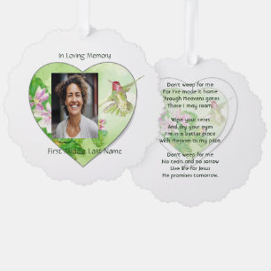 Christlich Memorial Keepake Bird Hummingbird Ornament Karte