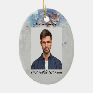 Christlich Memorial Keepake Erinnerung Wolf Keramik Ornament