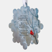 Christlich Memorial Keepake Kardinal Red Bird Ornament Karte (Linke Ecke)
