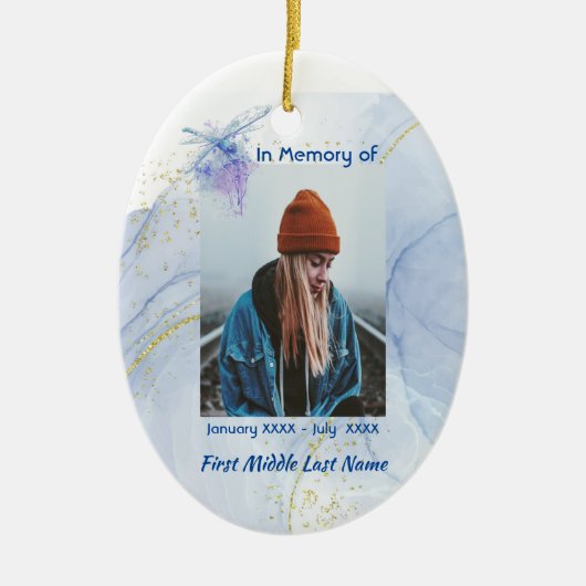Christlich Memorial Keepake Memorial Dragonfly Keramik Ornament (Vorne)