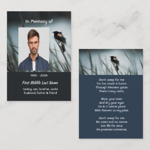 Christlich Memorial Keepake Red-wing Blackbird Visitenkarte