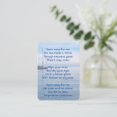 Christlich Memorial Keepake Sailboat Calm Wasser Visitenkarte (Stehend Vorderseite)