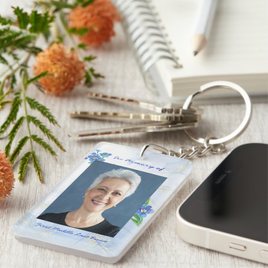 Christlich Memorial Keepake Vergiss mich nicht" Bl Schlüsselanhänger (Vorderseite rechts)