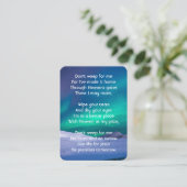 Christlich Memorial Northern Lights Aurora Boreali Visitenkarte (Stehend Vorderseite)