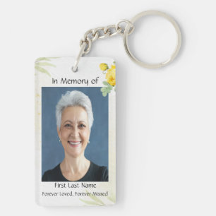 Christlich Memory Foto Gelbe Rosen Garten Blume Schlüsselanhänger