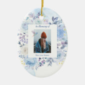 Christlich Memory Keepake Hummingbird Blue Rose Keramik Ornament (Vorne)