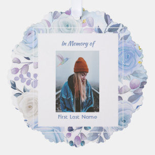 Christlich Memory Keepake Hummingbird Blue Rose Ornament Karte